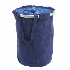 Wäschesammler HWC-C34, Laundry Wäschekorb Wäschesack Wäschebehälter mit Kordelzug, Henkel 55x39cm 65l ~ cord blau