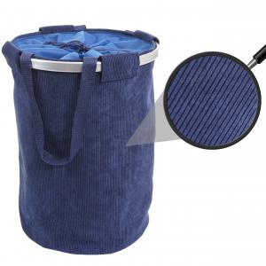 Wschesammler HWC-C34, Laundry Wschekorb Wschesack Wschebehlter mit Kordelzug, Henkel 55x39cm 65l ~ cord blau