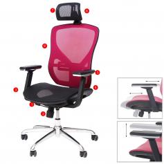 Bürostuhl HWC-A61, Schreibtischstuhl, Sliding-Funktion Stoff/Textil ISO9001 ~ schwarz/rot