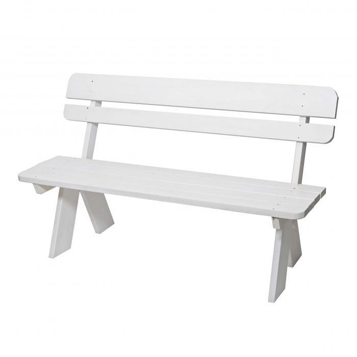 Holzbank Gartenbank Parkbank Oslo 148cm Gastronomie-Qualitt massiv ~ wei