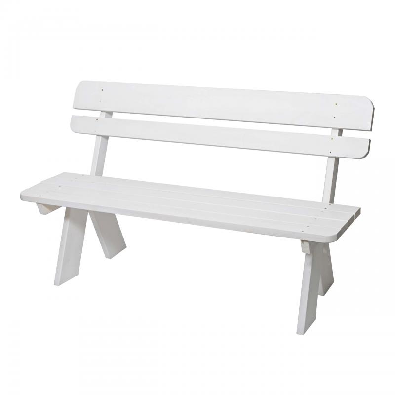 Holzbank Gartenbank Parkbank Oslo 148cm Gastronomie-Qualitt massiv ~ wei