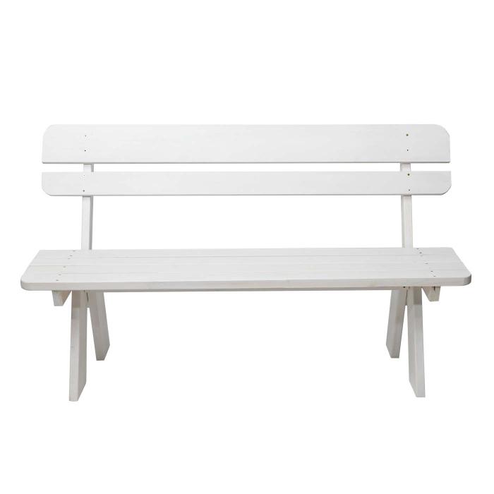 Holzbank Gartenbank Parkbank Oslo 148cm Gastronomie-Qualitt massiv ~ wei