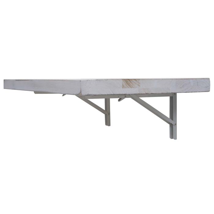 B-Ware (Tischplatte defekt SK5) | Wandtisch HWC-H48, Wandregal Tisch, klappbar Massiv-Holz ~ 120x60cm shabby wei