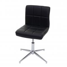 Bürostuhl Kavala II, Schreibtischstuhl Stuhl, höhenverstellbar Drehmechanismus ~ Kunstleder schwarz, Chromfuß