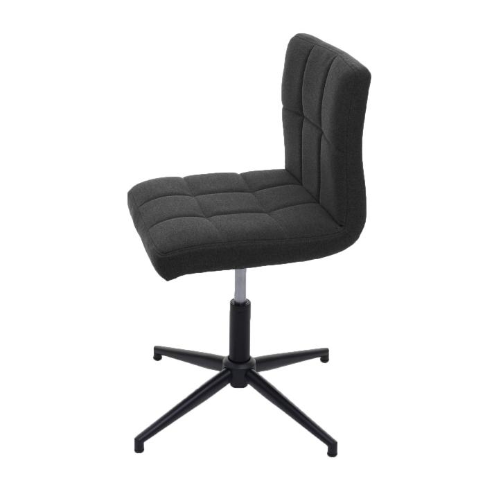 2er-Set Esszimmerstuhl Kavala II, Kchenstuhl, hhenverstellbar Drehmechanismus ~ Stoff/Textil dunkelgrau, Fu schwarz