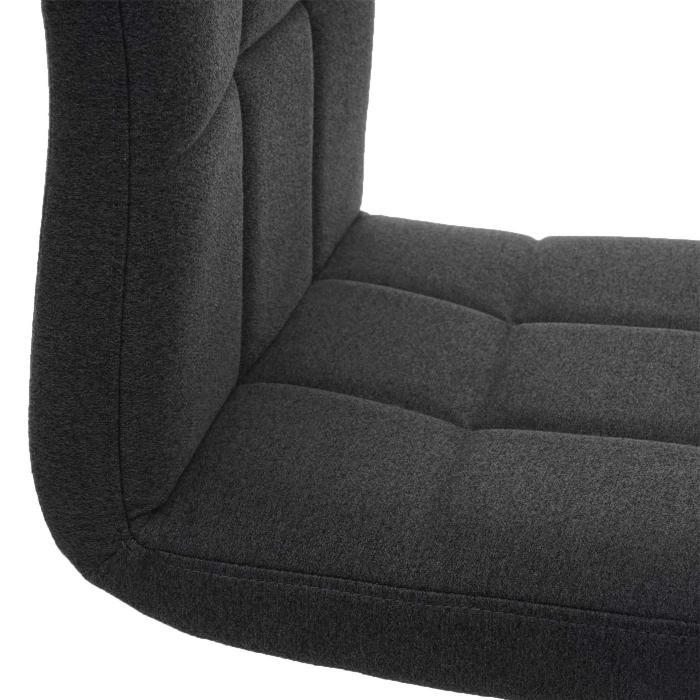 2er-Set Esszimmerstuhl Kavala II, Kchenstuhl, hhenverstellbar Drehmechanismus ~ Stoff/Textil dunkelgrau, Fu schwarz