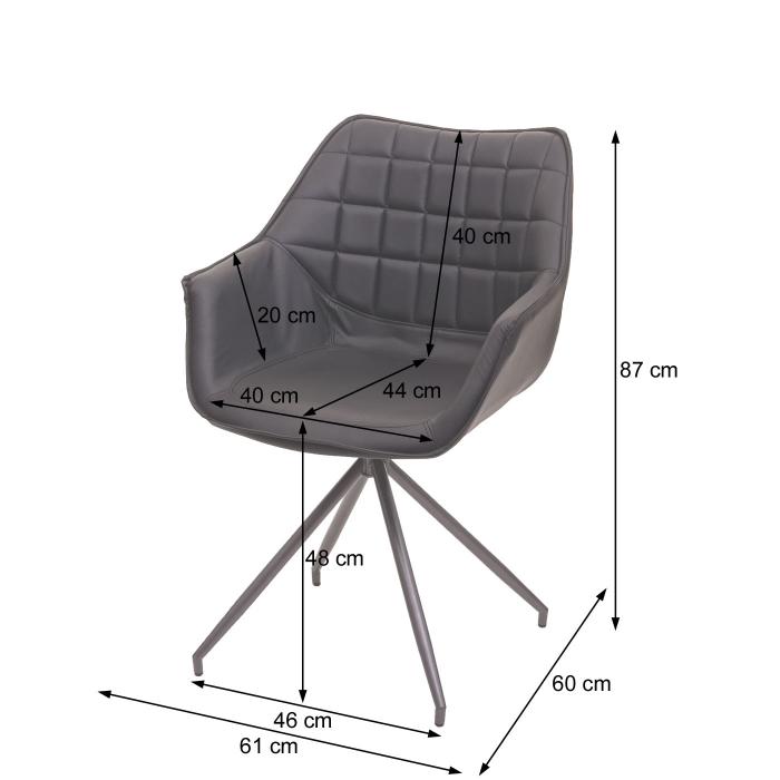 Esszimmerstuhl HWC-H44, Kchenstuhl Stuhl, drehbar Auto-Position Metall ~ Stoff/Textil vintage braun, Fu schwarz