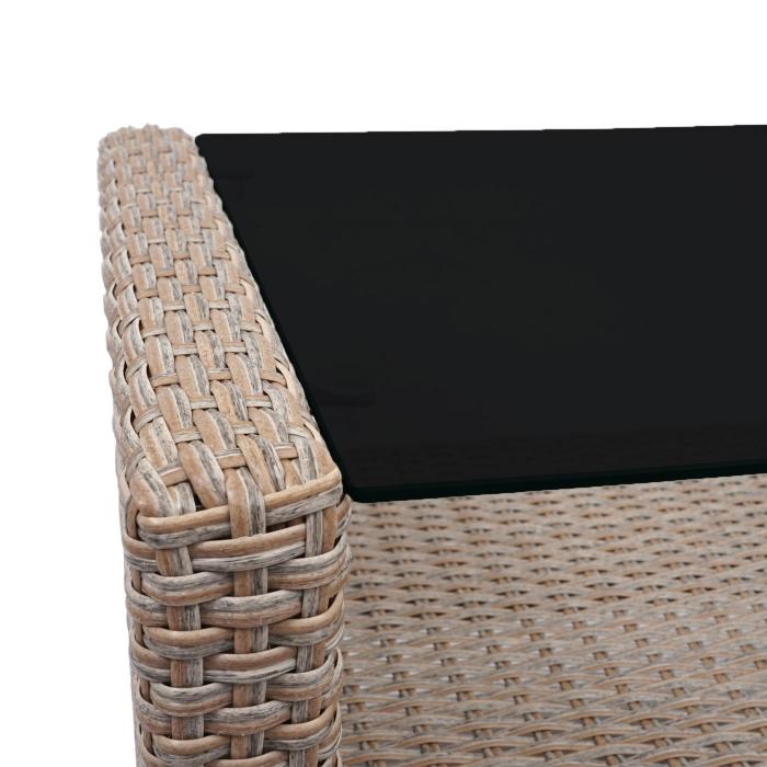 XXL Poly-Rattan Garnitur HWC-F10, Balkon-/Garten-/Lounge-Set Sitzgruppe, Sofa Sessel mit Kissen Spun Poly ~ grau-braun