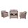 XXL Poly-Rattan Garnitur HWC-F10, Balkon-/Garten-/Lounge-Set Sitzgruppe, Sofa Sessel mit Kissen Spun Poly ~ grau-braun