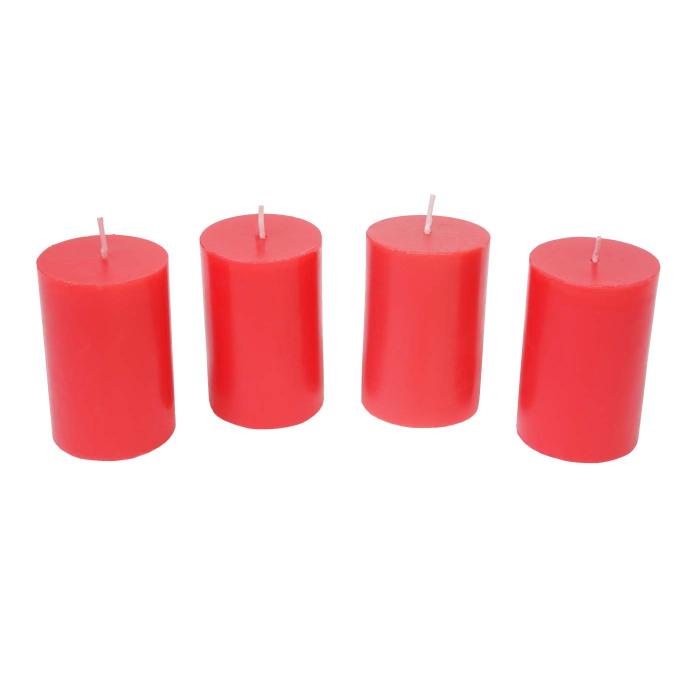 Adventskranz HWC-H50, Weihnachtsdeko Adventsgesteck Weihnachtsgesteck, Holz rund  33cm MVG ~ inkl. 4x Kerzen rot