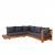 Gartengarnitur HWC-H59, Lounge-Set Sofa Sitzgruppe, Massiv-Holz Akazie Spun Poly ~ Kissen dunkelgrau