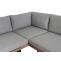 Garten-Garnitur mit Sessel HWC-H54, Lounge-Set Sofa, Spun Poly Akazie Holz FSC Aluminium ~ hellbraun, Polster hellgrau