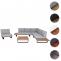 Garten-Garnitur mit Sessel HWC-H54, Lounge-Set Sofa, Spun Poly Akazie Holz FSC Aluminium ~ hellbraun, Polster hellgrau