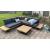 Garten-Garnitur HWC-H54, Garnitur Sitzgruppe Lounge-Set Sofa, Spun Poly Akazie Holz FSC-zertifiziert ~ Kissen dunkelgrau
