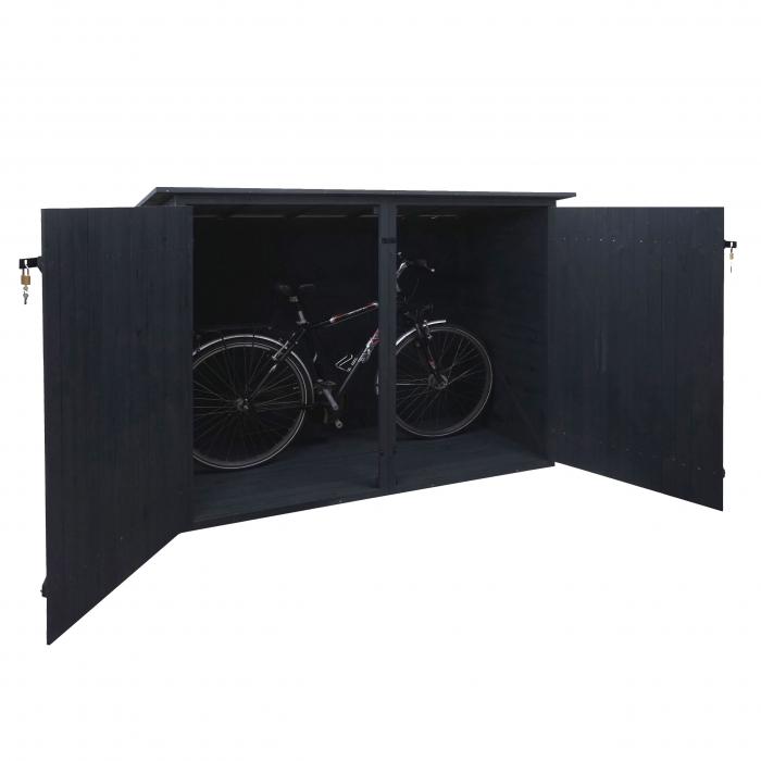 1er-Fahrradgarage HWC-H60, Fahrradbox Gerteschuppen Gertehaus, MVG abschliebar 152x184x98cm ~ anthrazit