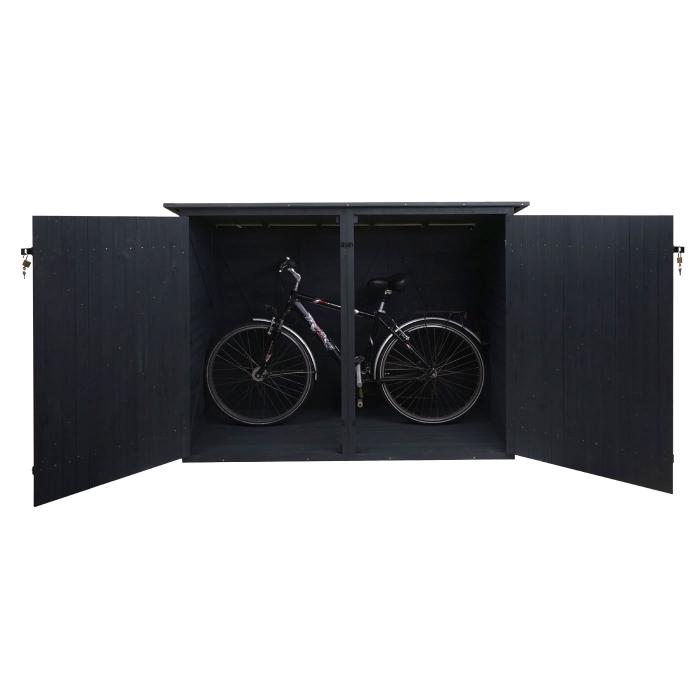 1er-Fahrradgarage HWC-H60, Fahrradbox Gerteschuppen Gertehaus, MVG abschliebar 152x184x98cm ~ anthrazit