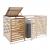 XL 1er-/2er-Mülltonnenverkleidung Erweiterung HWC-H62, Mülltonnenbox, 110x65x93cm Massiv-Holz ~ braun