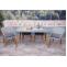 Garnitur HWC-H65, Sitzgruppe Garten-/Lounge-Set, Stahl + Akazie halbrundes Poly-Rattan Spun Poly MVG ~ Kissen dunkelgrau