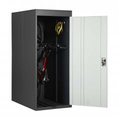 Fahrradgarage HWC-H66, Fahrradbox Gerätehaus Fahrradunterstand, erweiterbar abschließbar Metall ~ anthrazit-hellgrau