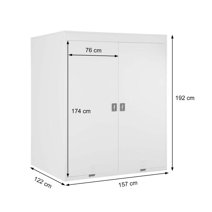 2er-Fahrradgarage HWC-H66, Fahrradbox Gertehaus Fahrradunterstand, erweiterbar abschliebar Metall ~ anthrazit