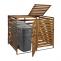 XL 2er-/4er-Mlltonnenverkleidung HWC-H62, Mlltonnenbox, erweiterbar 114x133x97cm Massiv-Holz ~ braun
