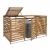 XL 3er-/6er-Mülltonnenverkleidung HWC-H62, Mülltonnenbox, erweiterbar 110x65x93cm Massiv-Holz ~ braun