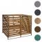 XL 2er-/4er-Mlltonnenverkleidung HWC-H62, Mlltonnenbox, erweiterbar 114x133x97cm Massiv-Holz ~ braun