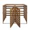 XL 2er-/4er-Mlltonnenverkleidung HWC-H62, Mlltonnenbox, erweiterbar 114x133x97cm Massiv-Holz ~ braun
