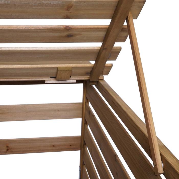 XL 2er-/4er-Mlltonnenverkleidung HWC-H62, Mlltonnenbox, erweiterbar 114x133x97cm Massiv-Holz ~ braun