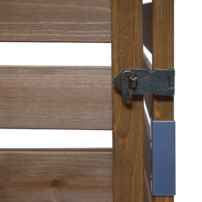 XL 2er-/4er-Mlltonnenverkleidung HWC-H62, Mlltonnenbox, erweiterbar 114x133x97cm Massiv-Holz ~ braun