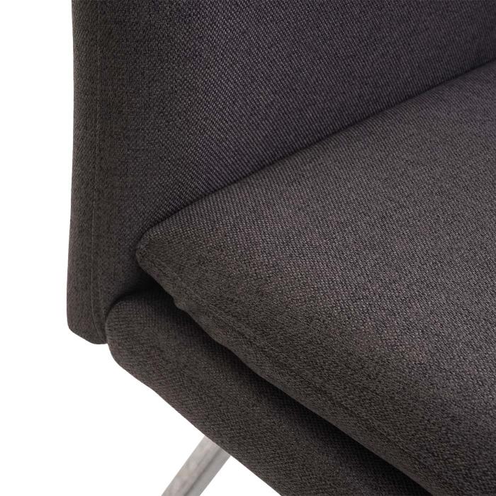 Sitzbank HWC-H70, Esszimmerbank Bank Polsterbank, Rckenlehne Stoff/Textil Edelstahl gebrstet ~ grau-braun 180cm