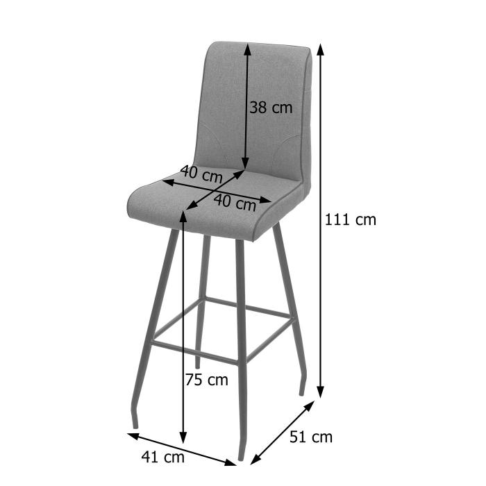 Barhocker HWC-H72, Barstuhl Tresenhocker, drehbar Auto-Position Fuablage Stahl Stoff/Textil ~ dunkelgrau