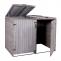 XL 2er-/4er-Mlltonnenverkleidung HWC-H74, Mlltonnenbox, erweiterbar 126x158x98cm Holz FSC ~ anthrazit-grau
