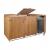 XL 3er-/6er-Mülltonnenverkleidung HWC-H74, Mülltonnenbox, erweiterbar 126x238x98cm Holz MVG ~ braun