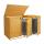XL 3er-/6er-Mlltonnenverkleidung HWC-H75b, Mlltonnenbox, erweiterbar 138x207x105cm Holz MVG-zertifiziert ~ braun