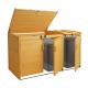 XL 3er-/6er-Mülltonnenverkleidung HWC-H75b, Mülltonnenbox, erweiterbar 121x66x92cm Holz FSC-zertifiziert ~ braun