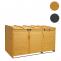 XL 3er-/6er-Mlltonnenverkleidung HWC-H75b, Mlltonnenbox, erweiterbar 138x207x105cm Holz MVG-zertifiziert ~ braun