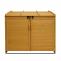 XL 2er-/4er-Mlltonnenverkleidung HWC-H75b, Mlltonnenbox, erweiterbar 138x138x105cm Holz MVG-zertifiziert ~ braun