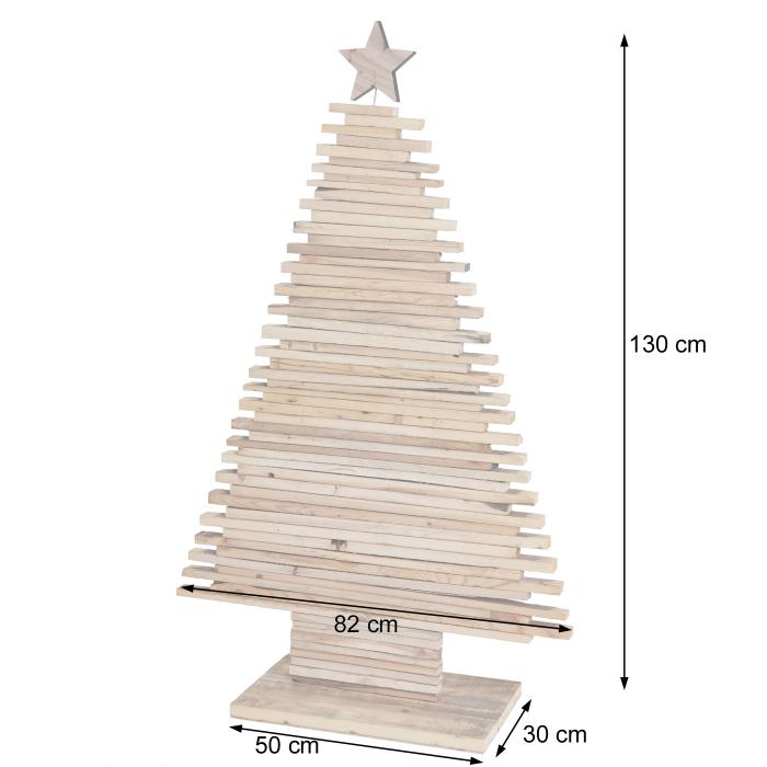 B-Ware Deko-Weihnachtsbaum HWC-H76, Christbaum mit Stern Weihnachtsdekoration, Shabby-Look Tannenholz 130x82x30cm