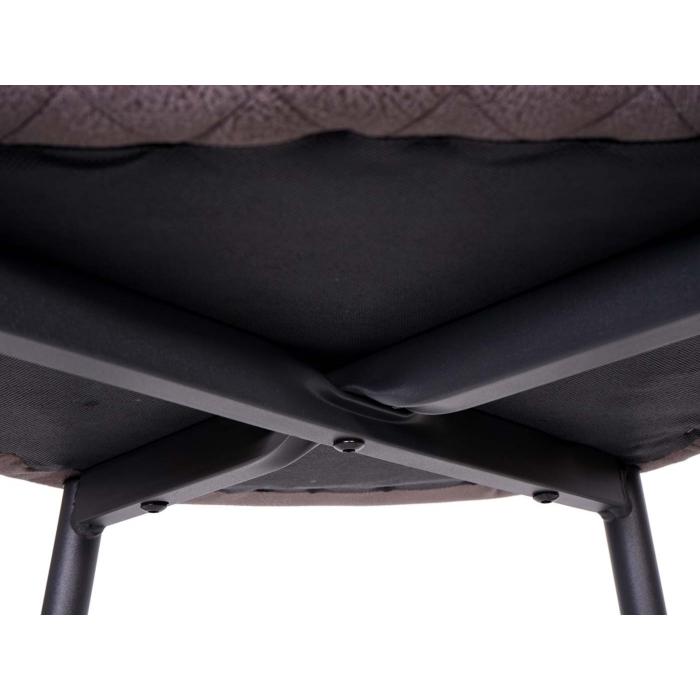 Barhocker HWC-H79, Barstuhl Tresenhocker, Vintage Metall Fuablage ~ Stoff/Textil dunkelgrau