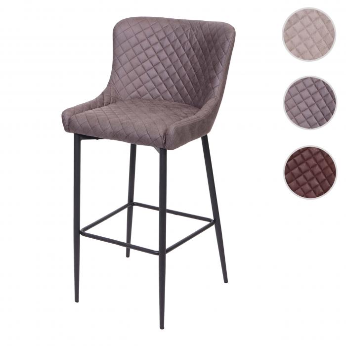 Barhocker HWC-H79, Barstuhl Tresenhocker, Vintage Metall Fuablage ~ Stoff/Textil dunkelgrau