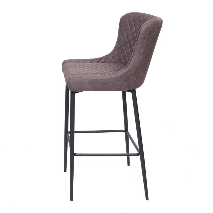 Barhocker HWC-H79, Barstuhl Tresenhocker, Vintage Metall Fuablage ~ Stoff/Textil dunkelgrau