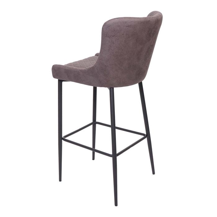 Barhocker HWC-H79, Barstuhl Tresenhocker, Vintage Metall Fuablage ~ Stoff/Textil dunkelgrau