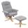 Relaxsessel M56, Fernsehsessel TV-Sessel mit Hocker, Stoff/Textil ~ hellgrau