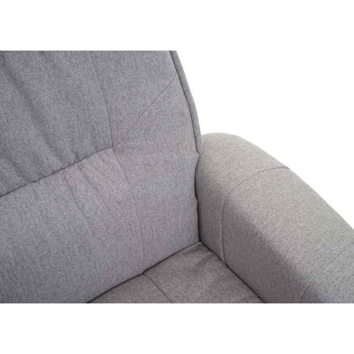 Relaxsessel M56, Fernsehsessel TV-Sessel mit Hocker, Stoff/Textil ~ hellgrau