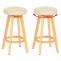 2er-Set Barhocker Navan, Barstuhl Tresenhocker, Holz Kunstleder drehbar ~ creme, helle Beine