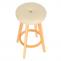 2er-Set Barhocker Navan, Barstuhl Tresenhocker, Holz Kunstleder drehbar ~ creme, helle Beine