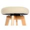 2er-Set Barhocker Navan, Barstuhl Tresenhocker, Holz Kunstleder drehbar ~ creme, helle Beine