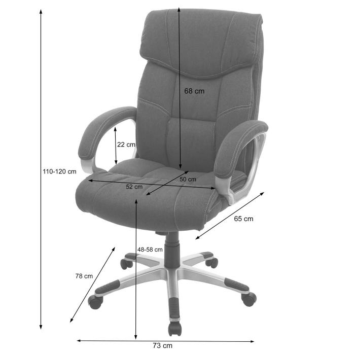 Brostuhl HWC-A71, Chefsessel Drehstuhl, Kunstleder ~ creme