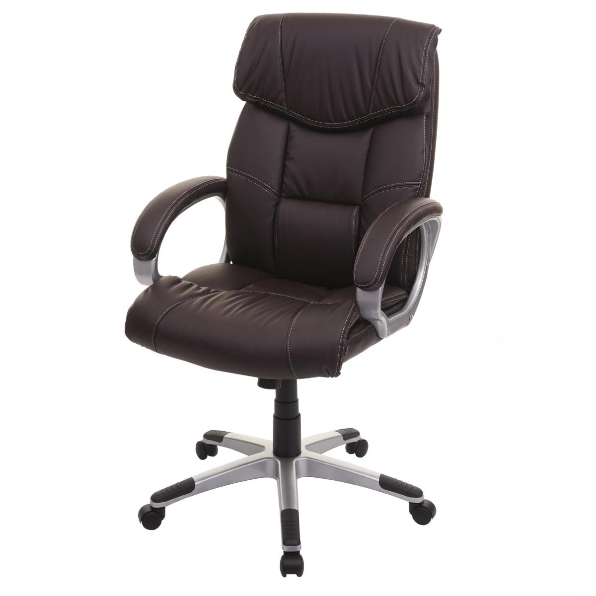 Brostuhl HWC-A71, Chefsessel Drehstuhl, Kunstleder ~ coffee-braun